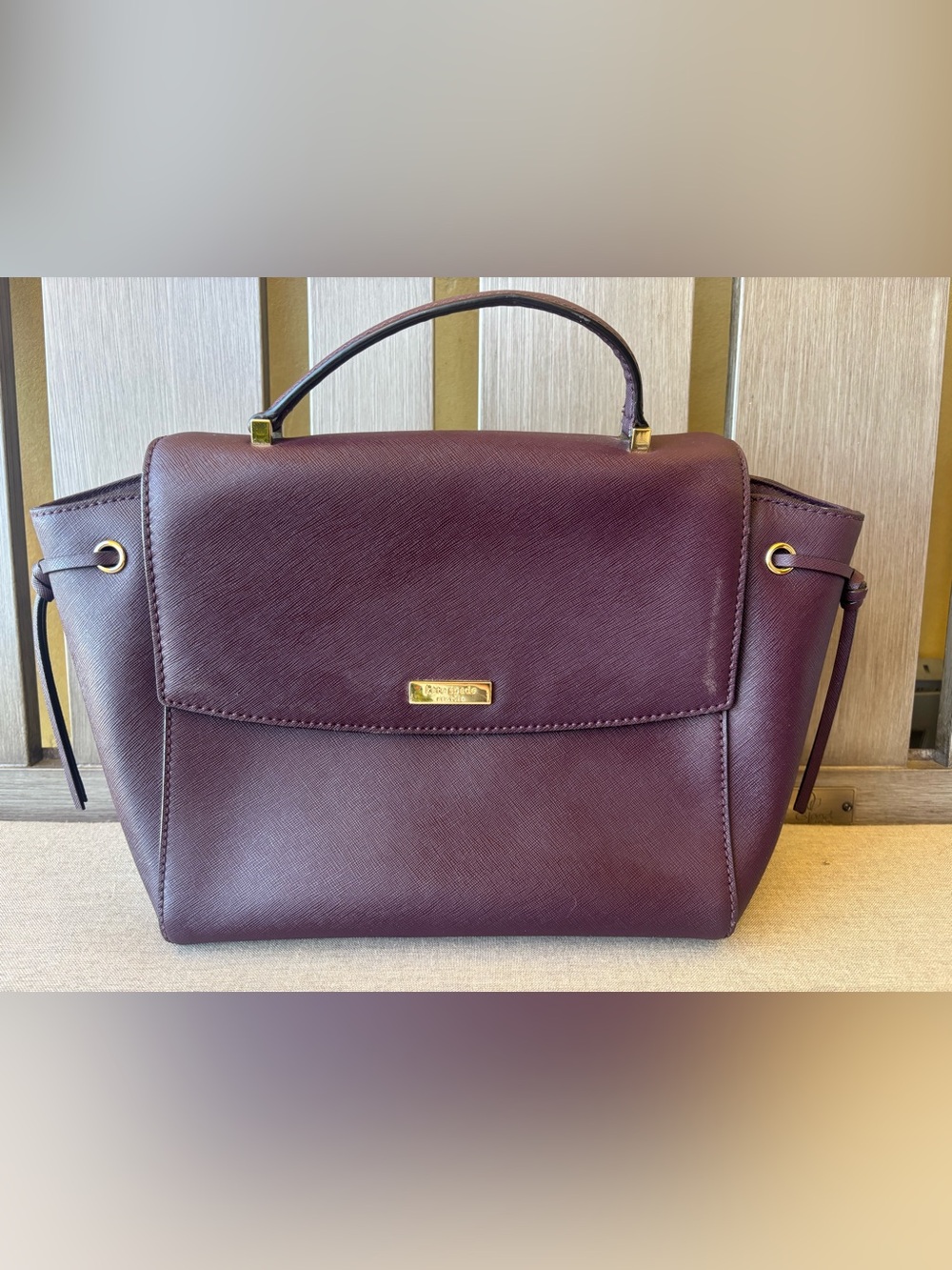 kate spade Plum Leather Top-Handle Satchel with Matching Wallet - Picture 2 of 14